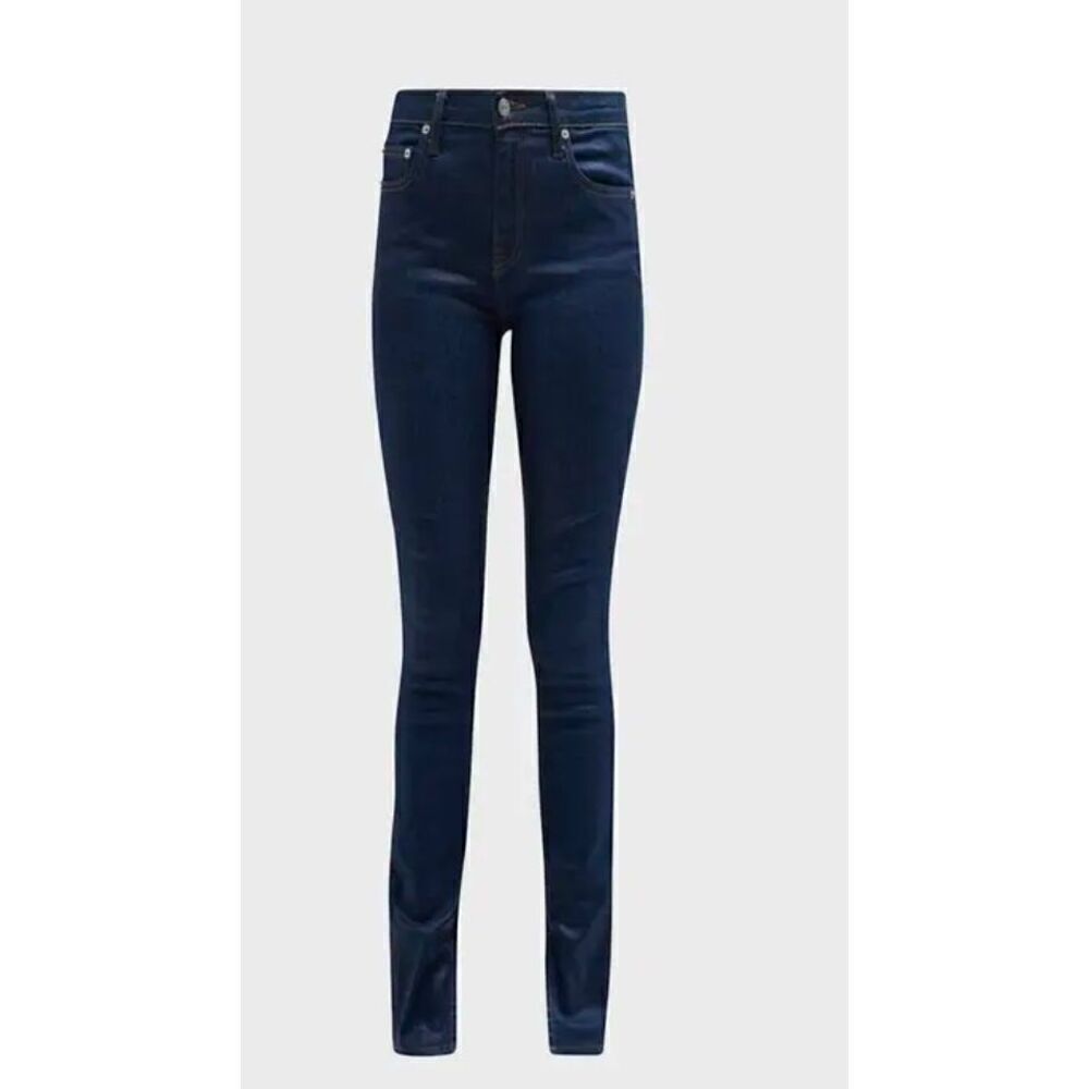 Simkhai Rae High Rise Coated Skinny Ankle Jean in Dark Blue New With Tags Size 2